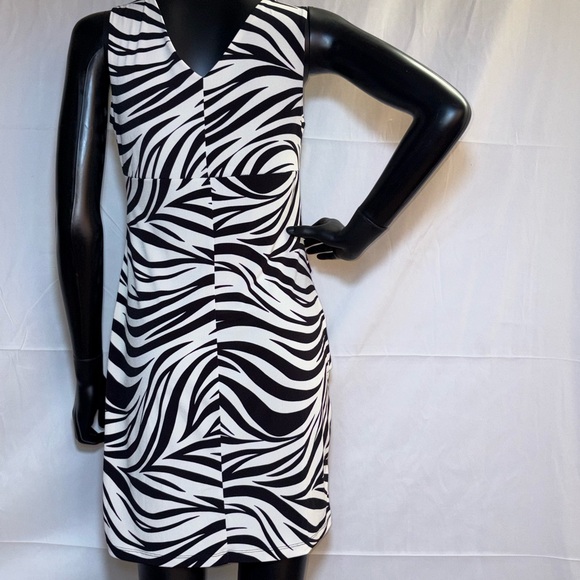 Sweet Storm Monochrome Zebra Print Dress - Picture 1 of 2